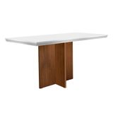 Mesa de Jantar Rufato Berlim Vidro Reto 120 Imbuia/White