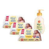 Kit Johnson's Baby Toalhinhas RN 288 unidades + Sabonete Líquido Corpo e Cabeça 200ml