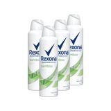 Kit 4 Desodorantes Rexona Motionsense Antitranspirante Aerossol Stay Fresh Bamboo + Aloe Vera 150ml