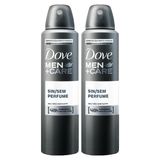 Kit 2 Desodorantes Dove Men+Care Antitranspirante Aerossol Sem Perfume 150ml