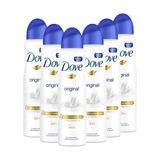 Kit 6 Desodorantes Dove Antitranspirante Aerossol Original 150ml