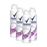 Kit 4 Desodorantes Rexona Motionsense Antitranspirante Aerossol Active Emotion 150ml