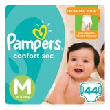 Fralda Pampers Confort Sec Tamanho M - 44 Unidades