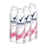 Kit 4 Desodorantes Rexona Motionsense Antitranspirante Aerossol Powder Dry 150ml