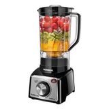 Liquidificador Mondial Turbo Premium L-1000 BI, Jarra de San Cristal 3L, 1000W, 12 Velocidades, Preto e Inox, 110V