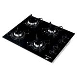 Cooktop Brastemp Ative Chama Rápida 4Q Vidro Preto Bivolt