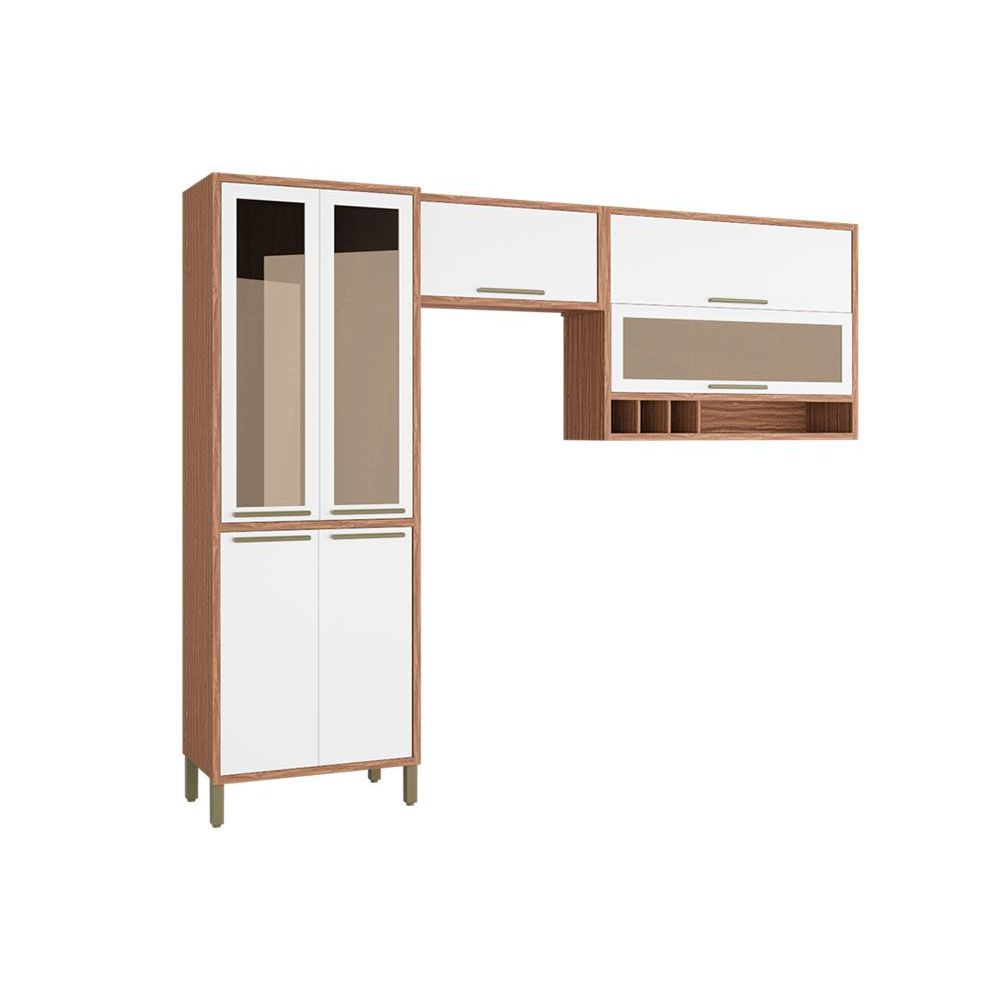 Cozinha Completa Ronipa Syrah 3 Peças Cor Sevilha/Branco