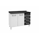 Gabinete Bertolini Gourmet 4645 2 Pts 4 Gav c/ Tampo Cor Branco com Preto