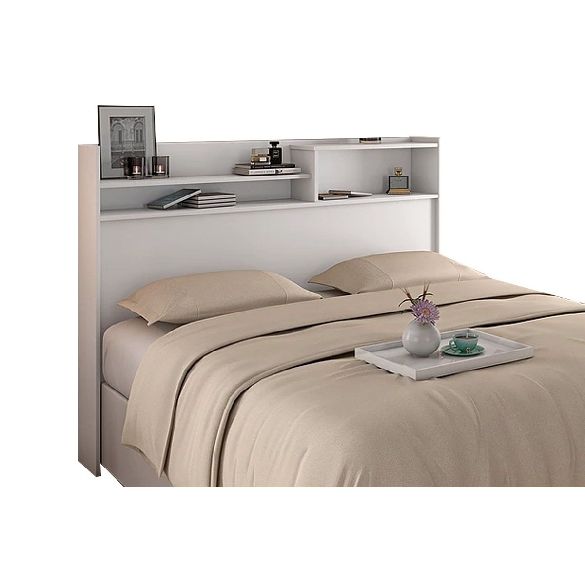 Cabeceira de Cama Box Casal Conquista Roma Branco