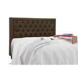 Cabeceira Cama Box Queen Simbal Baronesa Queen Size - Cor Nobuck Marrom Chocolate