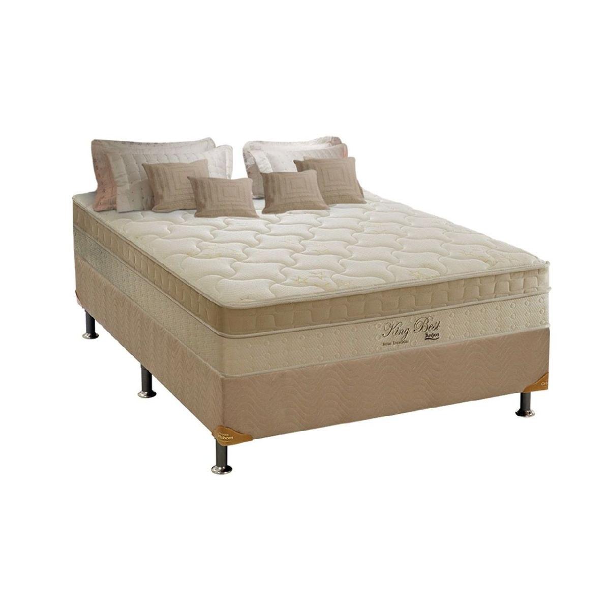 Conjunto Box-Colchão Anjos King Best+Cama Casal 138x188