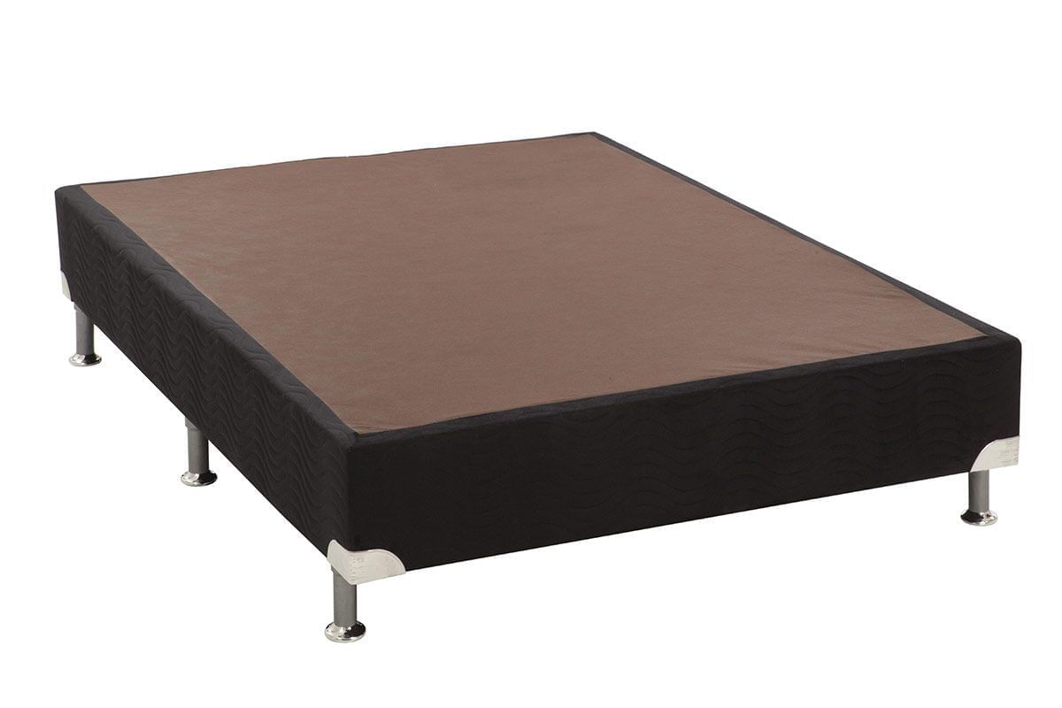 Cama Ortobom Box Base Universal Nobuck Nero Black 20 King - 1,93x2,03x0,20