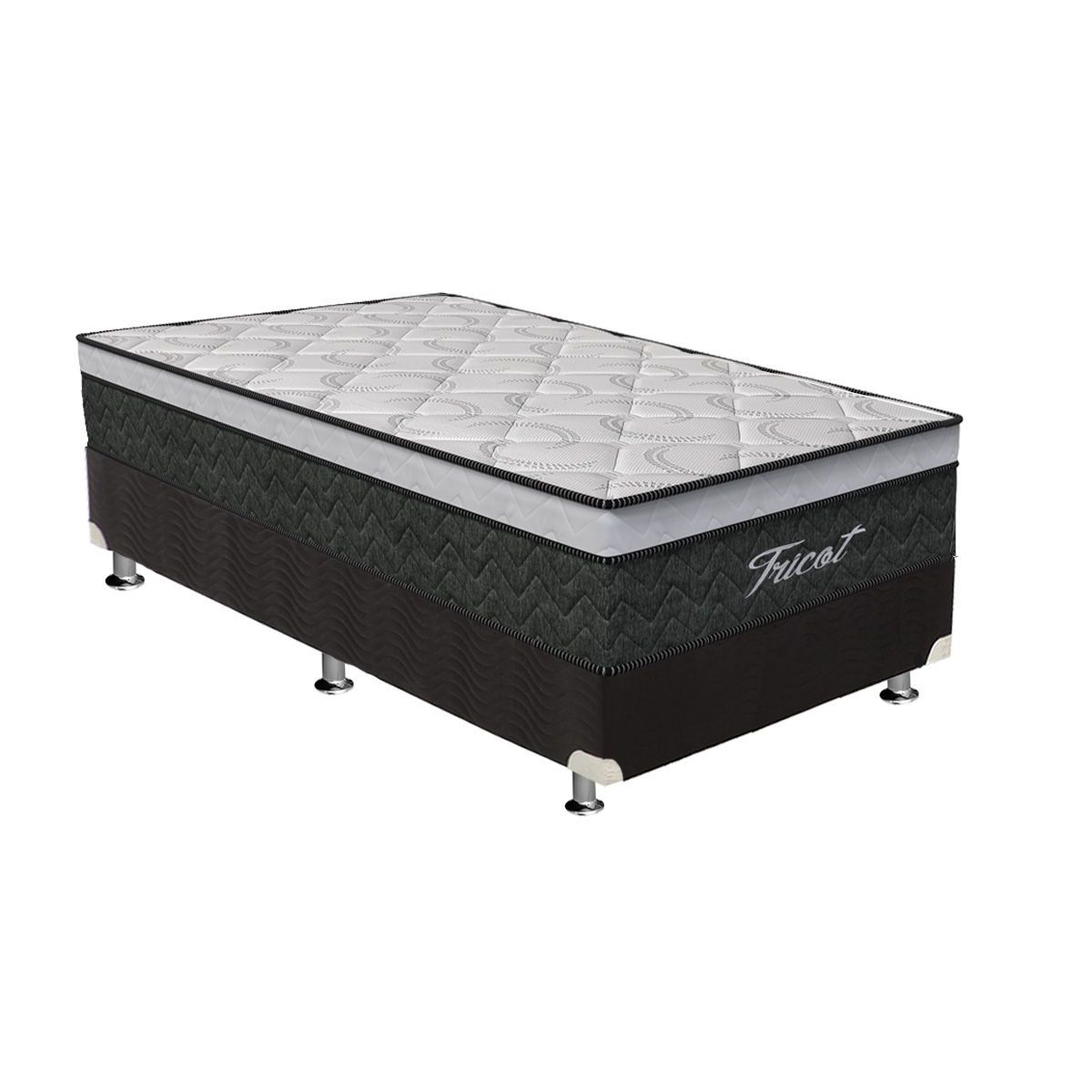 Conjunto Box-Colchão OrthoflexTricot+Cama Solteiro 88x188