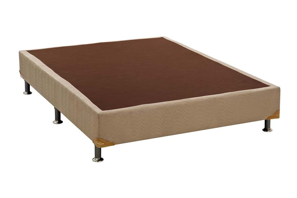 Cama Ortobom Box Base Universal Nobuck Bege Crema 20 Queen - 1,58x1,98x0,20