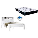 Cama Santos Andirá Havana+Colchão Orthoflex Branco