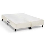 Cama Box Base Castor Poli Tecido Bege Queen 158