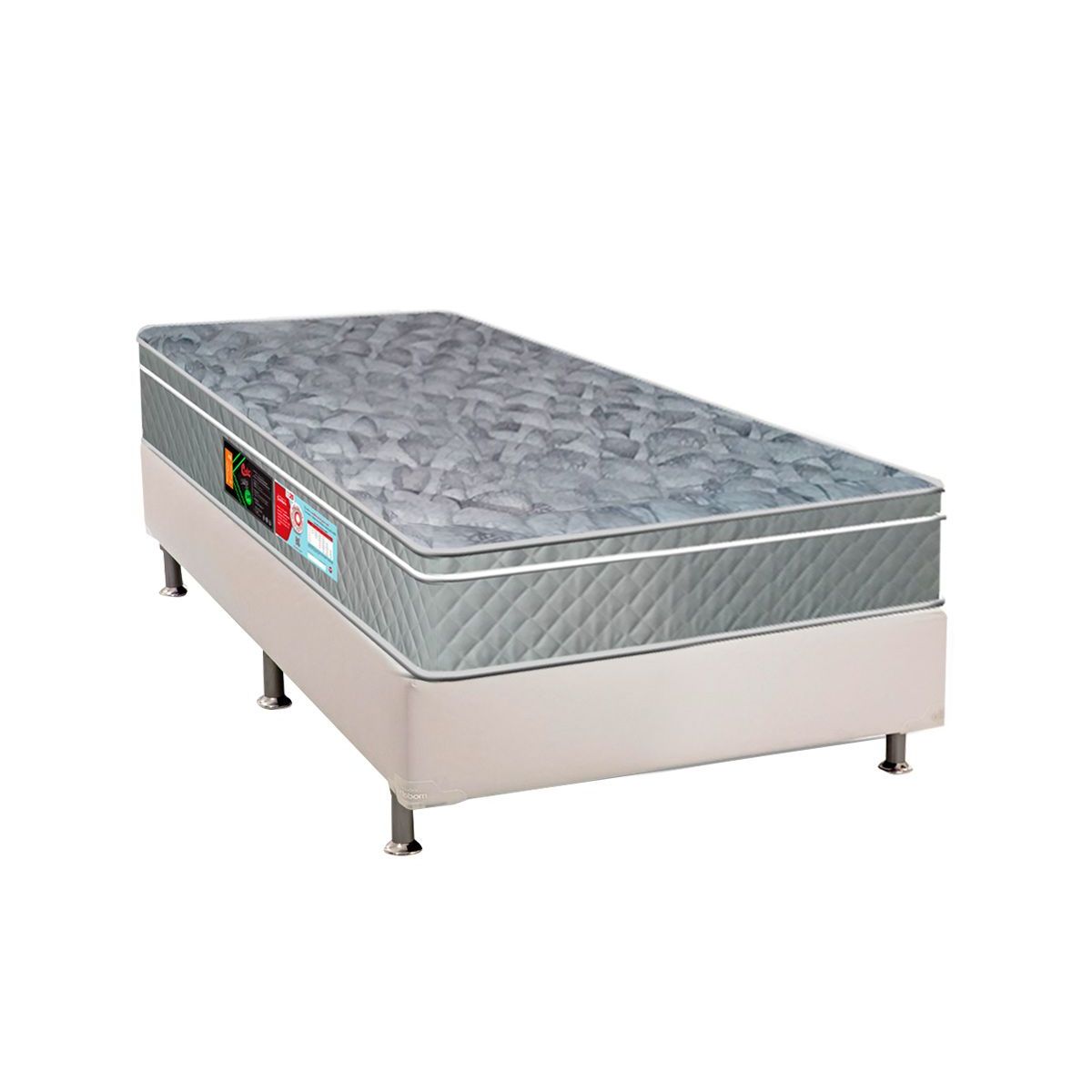 Conjunto Box-Colchão Castor D33 Sleep+Cama Solteiro 88x188