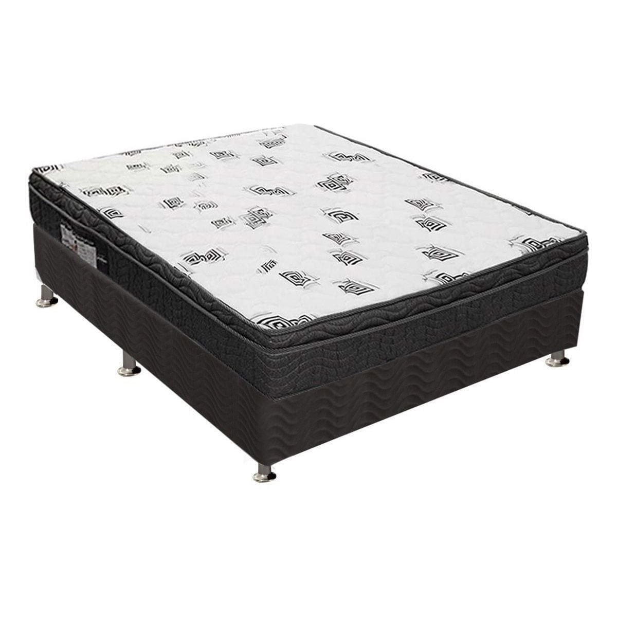 Colchão Ortobom Espuma D45 Light+Cama Box Casal 138x188