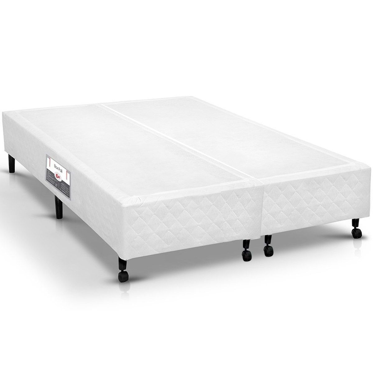 Cama Box Base Castor Poli Tecido White King 193