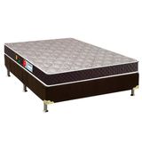 Conjunto Colchão Castor D45 Sleep Max 18cm+Cama Box Café Casal 138