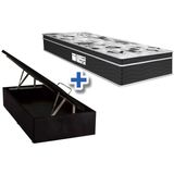 Colchão Probel Prolastic Born Black+Cama Baú Solteiro 88x188