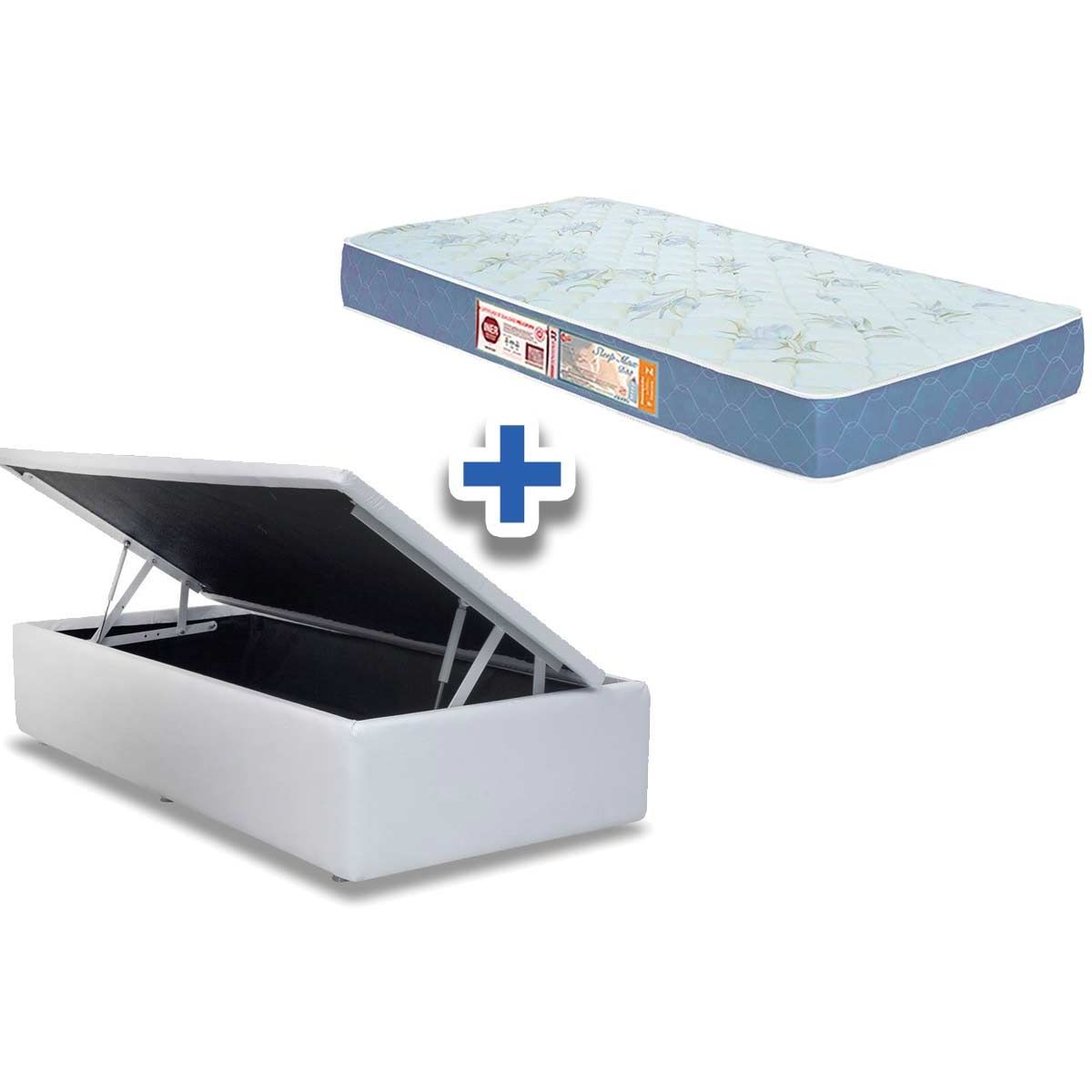 Conjunto Baú-Colchão Castor D45 Sleep Max+Cama Solteiro 88