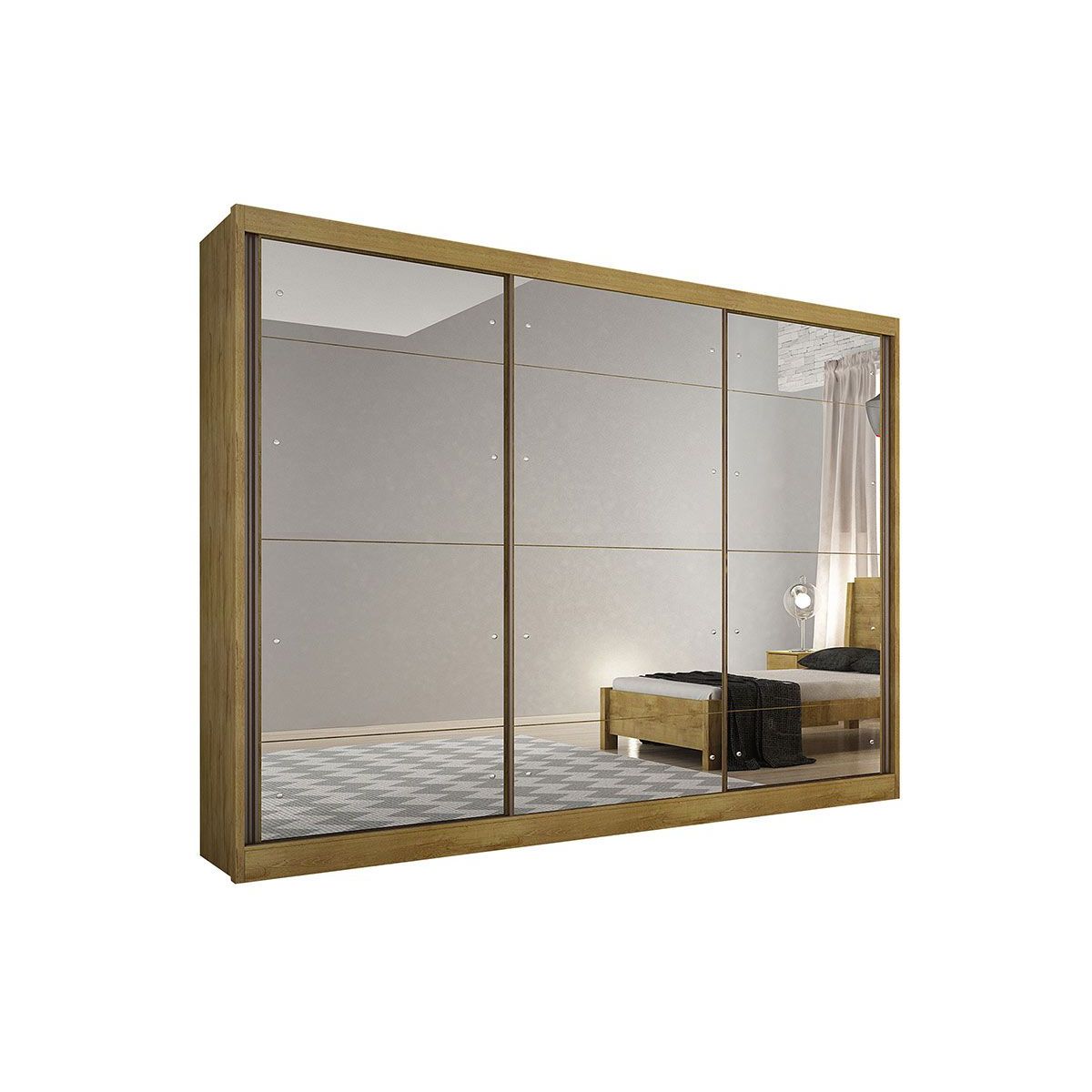 Guarda Roupa Novo Horizonte Passion Espelho Freijó