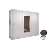 Roupeiro Rufato Veneza Premium 3 Pts 4 Gav Pés Branco