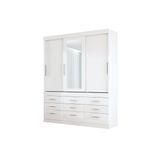 Guarda Roupa Santos Andirá Click 39 c/ 3 Portas c/ Espelho Cor Branco/Branco