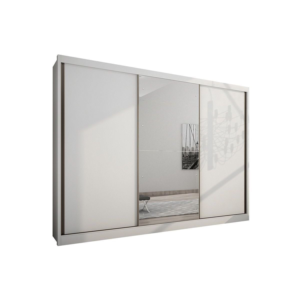 Guarda-Roupa Novo Horizonte Natus com Espelho Branco