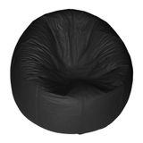 Puff Redondo em Corino Preto