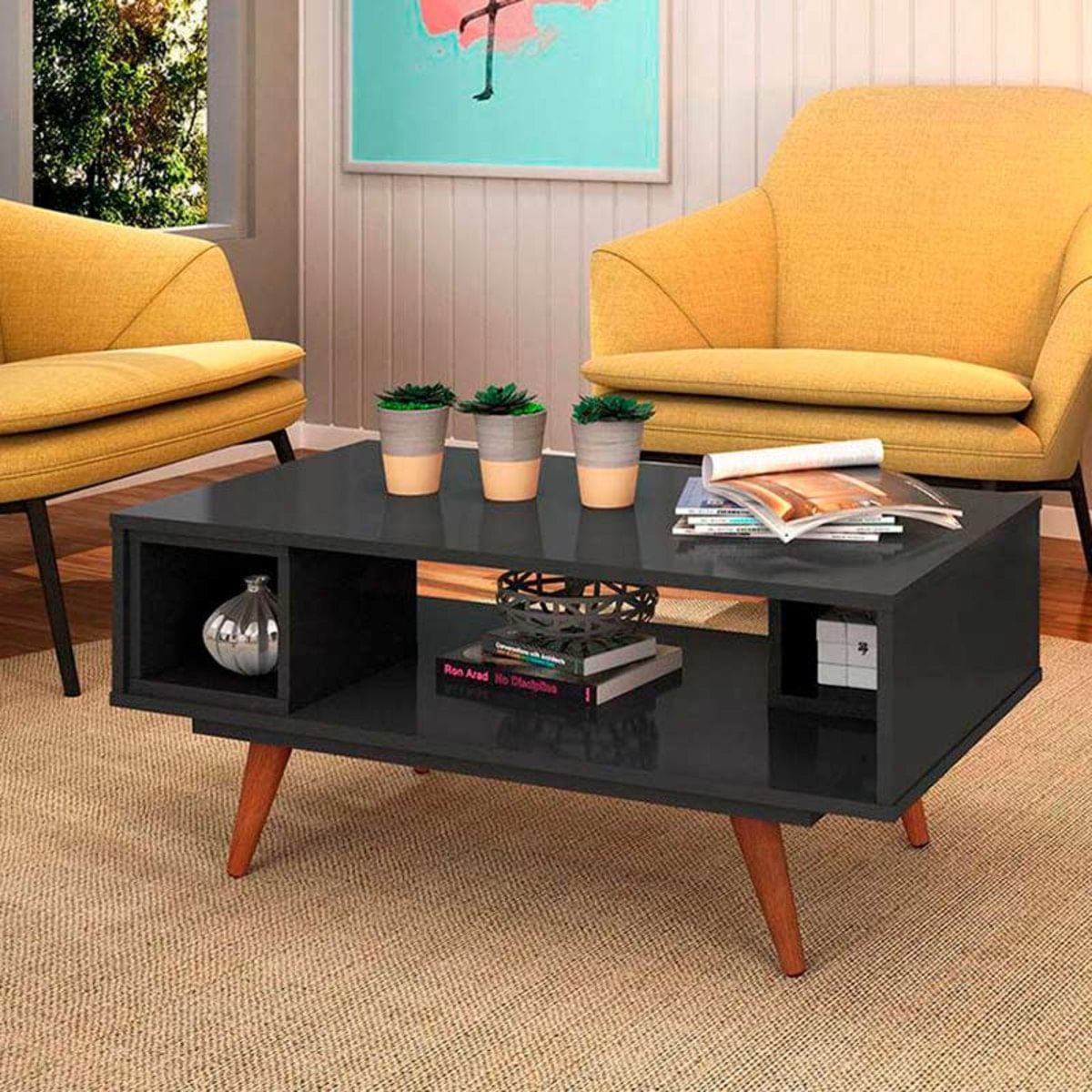 Mesa de Centro Retrô 45 - Olivar - Preto