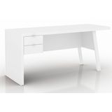 Mesa Escritório Tecno Mobili ME-4122 Cor Branco c/ Pés Branco