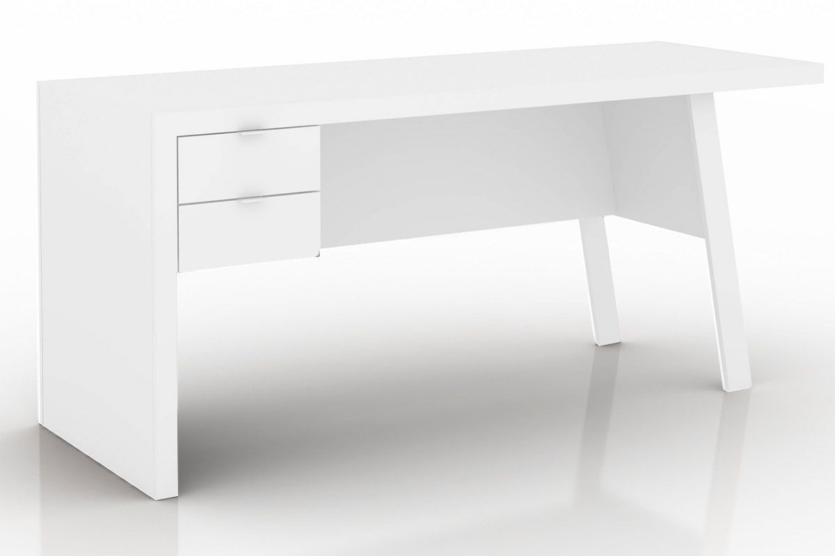 Mesa Escritório Tecno Mobili ME-4122 Cor Branco c/ Pés Branco