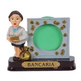 Miniatura Profissional Bancaria De Resina Com Porta Foto 8 Cm
