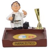 Miniatura Farmacêutico De Resina Com Porta Caneta E Papel 8 Cm