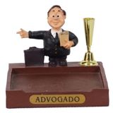 Miniatura Profissional Advogado De Resina Com Porta Caneta E Papel 8 Cm