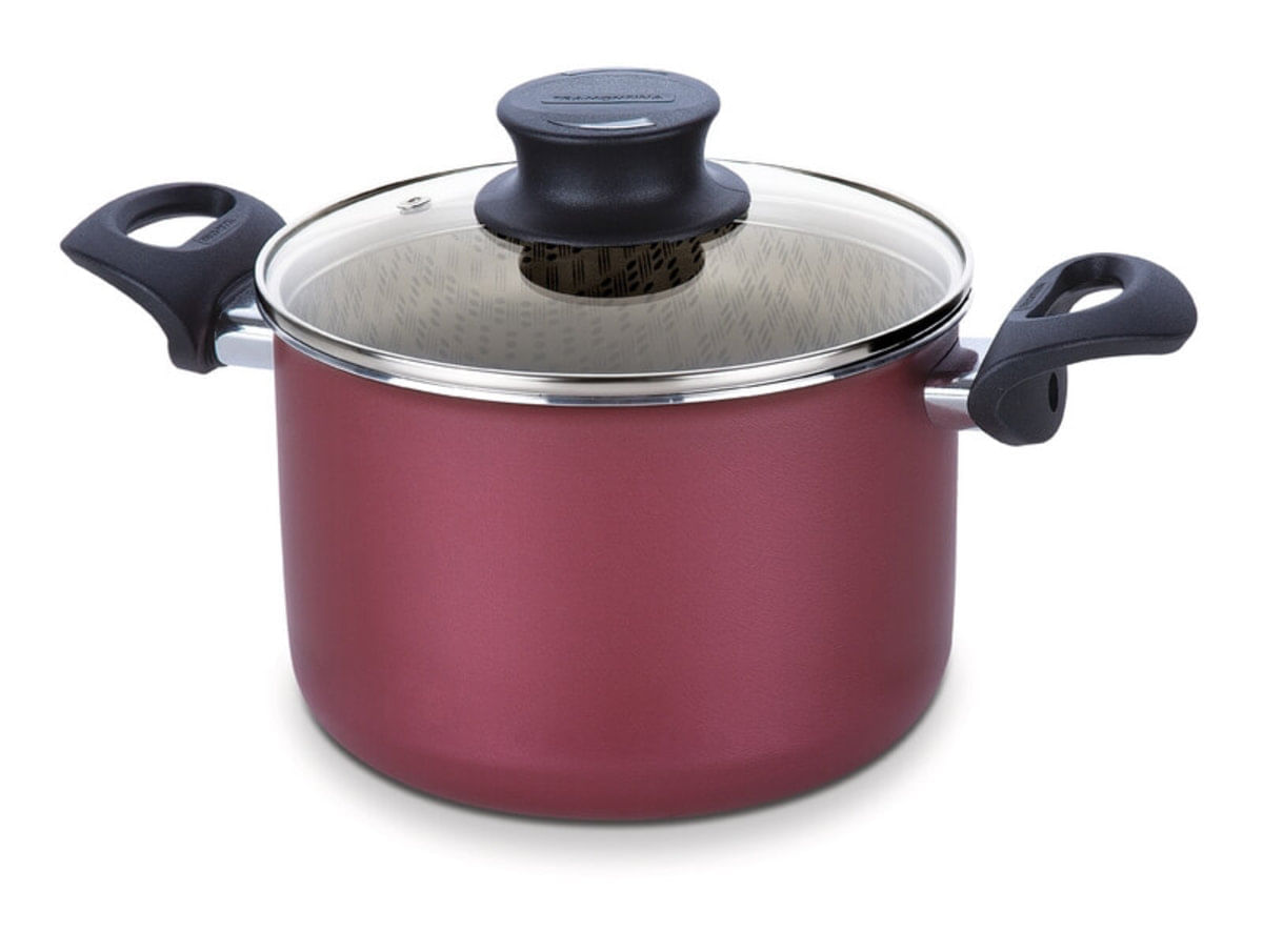 Caldeirao com Tampa Aluminio 20cm Paris VERMELHO