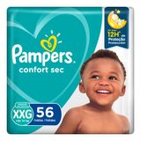 Fraldas Pampers Confort Sec Super Tamanho XXG 56 Unidades