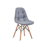 Cadeira Charles Eames Botonê Eiffel Wood Estofada Couro