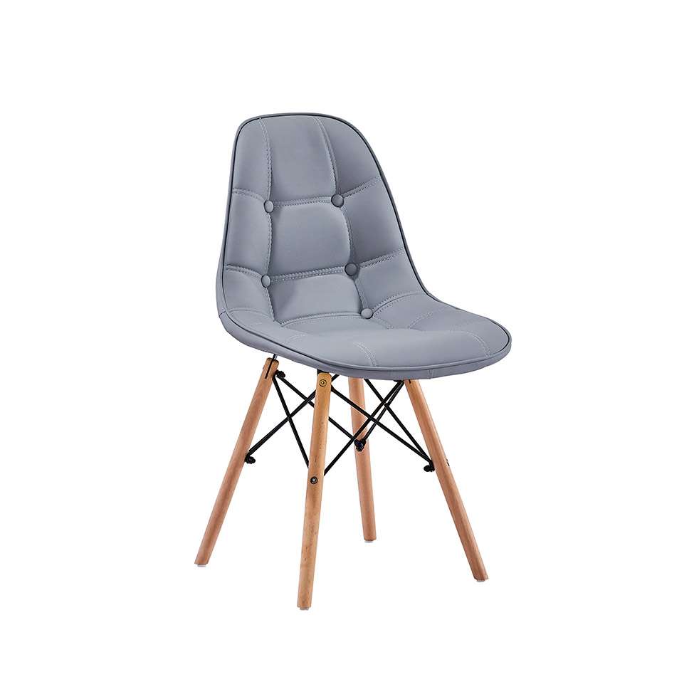 Cadeira Charles Eames Botonê Eiffel Wood Estofada Couro