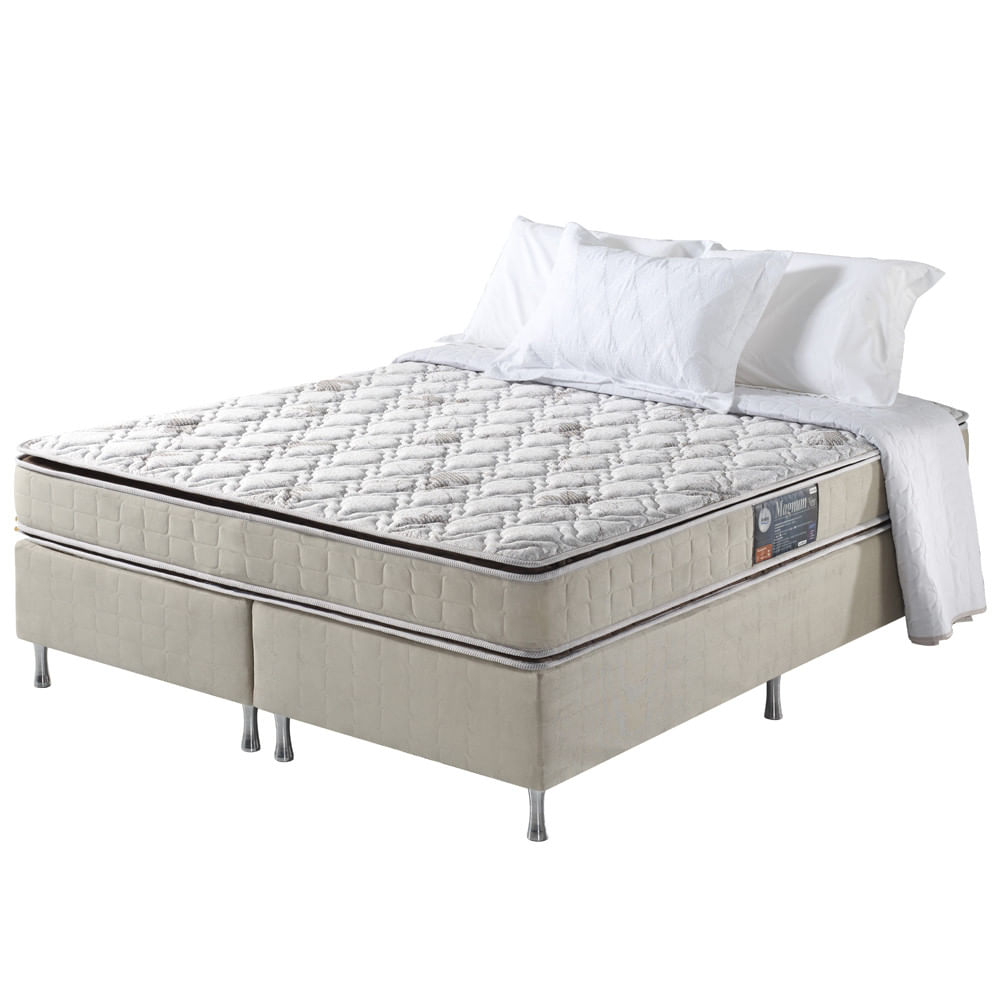 Conjunto Cama Box King Size Espuma D28/d70 Duplaface Orleans