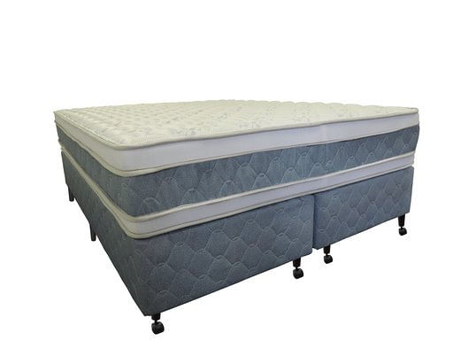 Cama Box + Colchão Castor Queen Five Star Air Double Face Molas Ensacadas 158x198x61cm