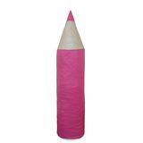 Puff Infantil Lápis em Couro Sintético Rosa