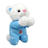 Urso Pelúcia Reza Pai Nosso Azul 22 C M Altura