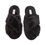 Pantufa Feminina Pelúcia Trançada Cotton Day Preto 35/36