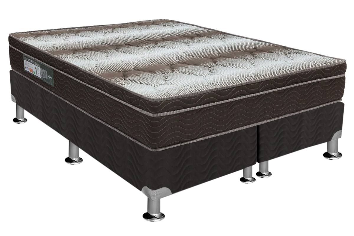 Conjunto Box-Colchão Ortobom Light+Cama Queen 158x198