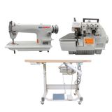 KIT Máquinas de Costura Industriais, Reta (SG8900) + Overlock (SG7604), Completas - Gemsy