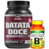 Batata Doce Em Pó 100% Pura Vegana 1kg E Vitamina B12 Vegana 60 Cápsulas