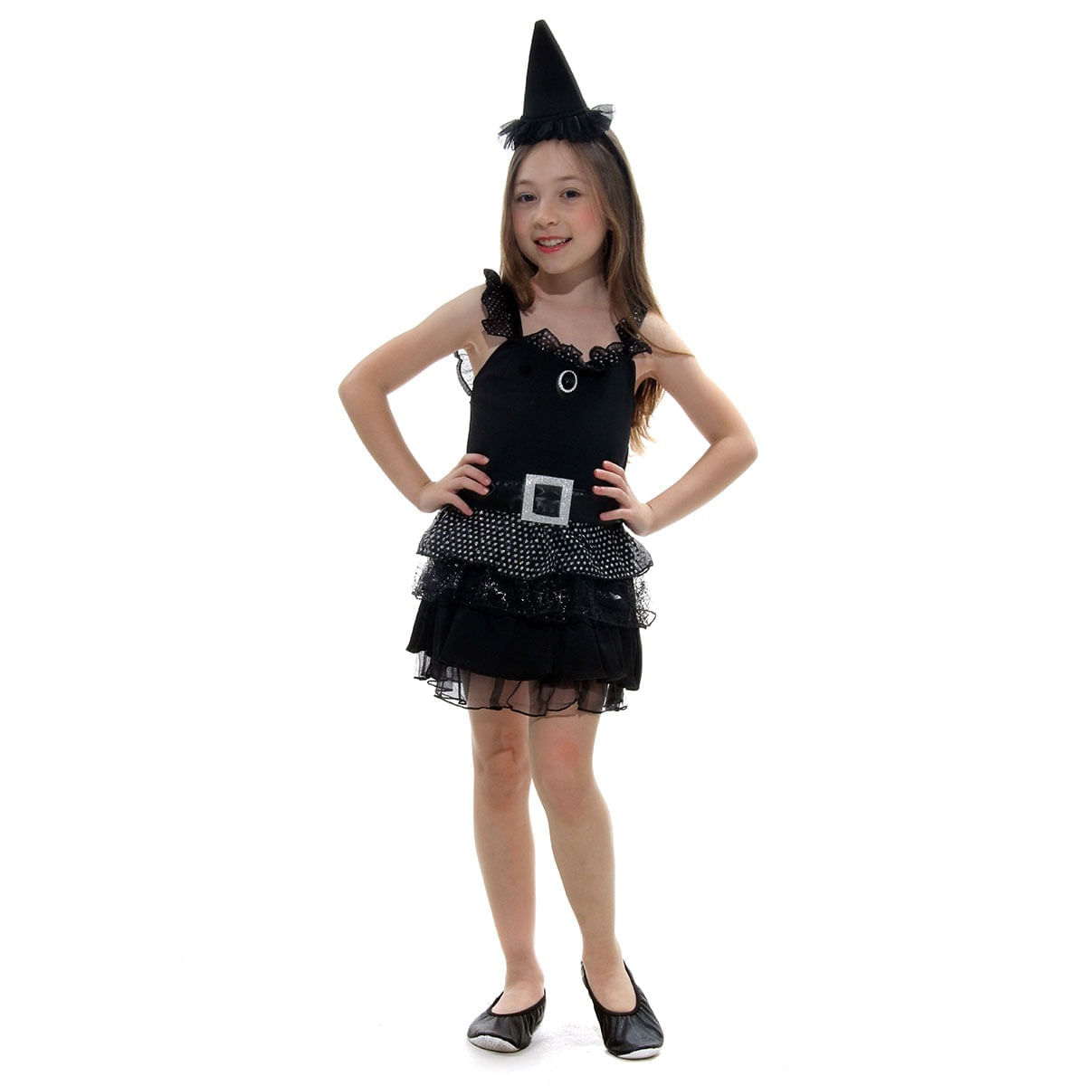 Fantasia Bruxinha Black Infantil - Halloween Gg